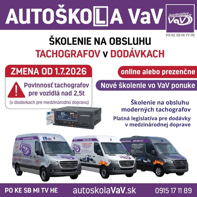 Školenie na obsluhu tachografov v dodávkach – Autoškola VaV